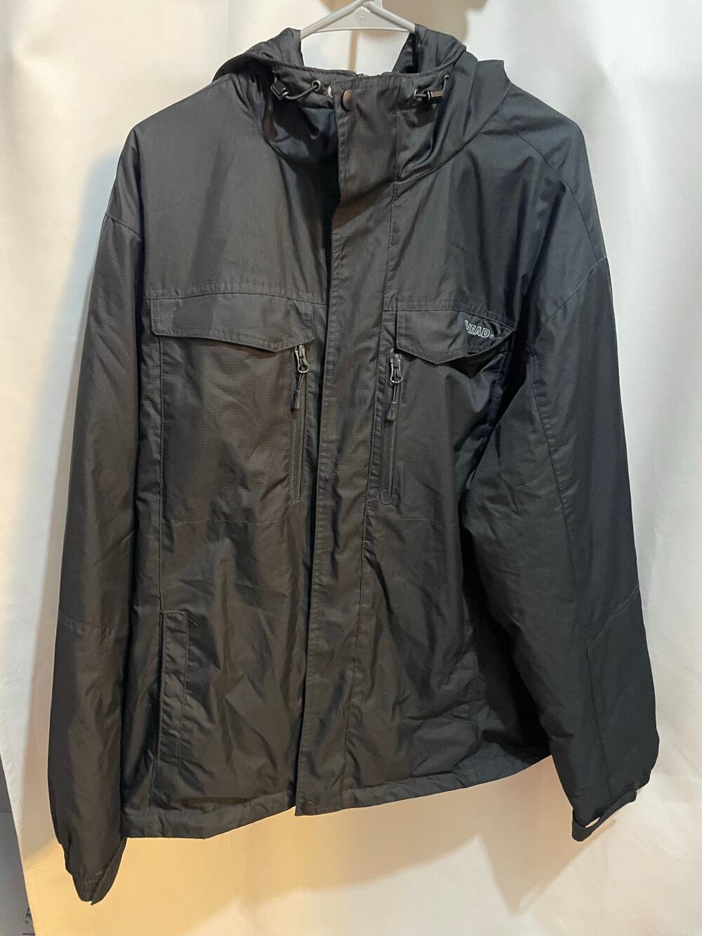 RedHead Men's Jacket Tall Black Hoody Heavy Lined Work Jacket Winter Sz XL